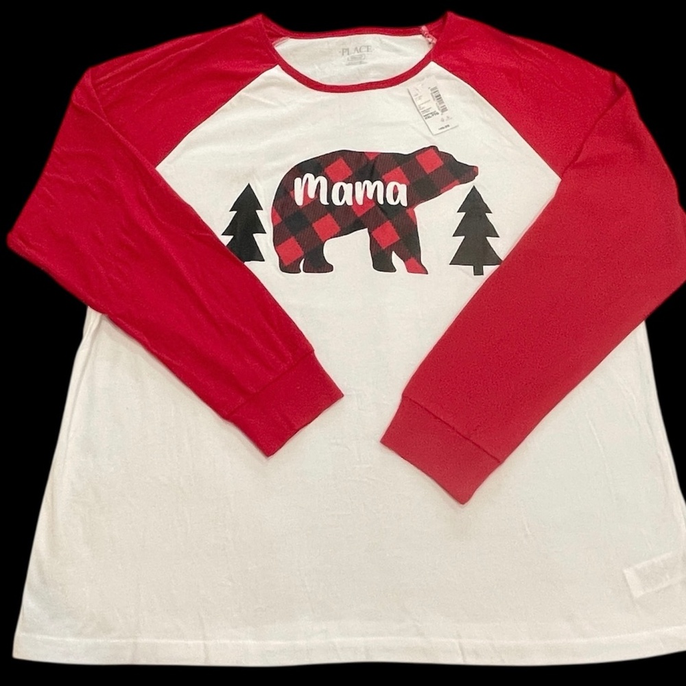 NEW Christmas Holiday MAMA BEAR Shirt Top Size XXL NWT Trees
